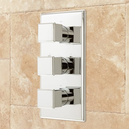 Signature Hardware Ryle 4-Way Thermostatic Valve with Square Knob Handles - Rough-In Valve Included Chrome