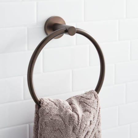 Signature Hardware Steffin 8" Wall-Mounted Towel Ring Oil Rubbed Bronze