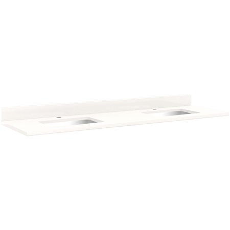 Signature Hardware 73" Quartz Double Vanity Top with Backsplash Arctic White Quartz