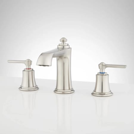 Signature Hardware Cooper 1.2 GPM Widespread Bathroom Faucet with Pop-Up Drain Assembly Brushed Nickel