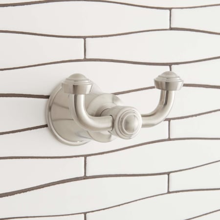 Signature Hardware Cooper Double Robe Hook Brushed Nickel
