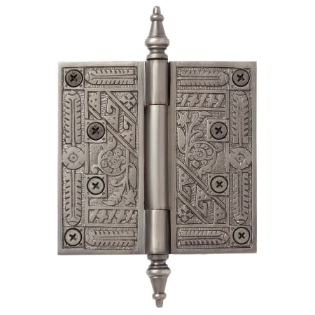 Signature Hardware Feather 6-7/8" x 4-1/2" Brass Plain Bearing Square Corner Door Hinge - Single Hinge Antique Pewter