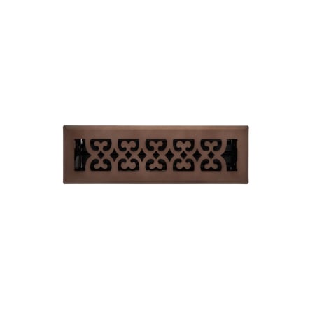 Signature Hardware Hutch Steel Floor Register - 2-1/4" x 10" (3-1/2" x 11-3/8" Overall) Oil Rubbed Bronze