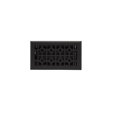Signature Hardware Appert Steel Floor Register - 4" x 8" (5-1/4" x 9-3/8" Overall) Black Powder Coat