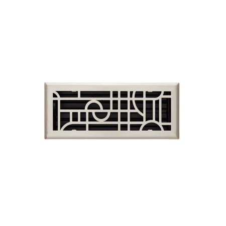 Signature Hardware Nicolas Art Deco Steel Floor Register - 4" x 12" (5-1/4" x 13-3/8" Overall) Brushed Nickel
