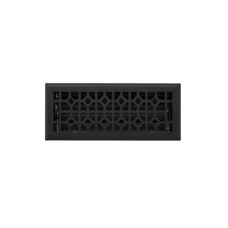 Signature Hardware Appert Steel Floor Register - 4" x 10" (5-1/4" x 11-3/8" Overall) Black Powder Coat