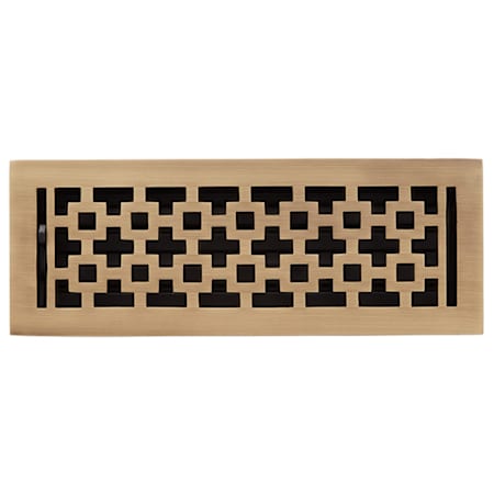 Signature Hardware Durand Brass Floor Register - 4" x 14" Antique Brass
