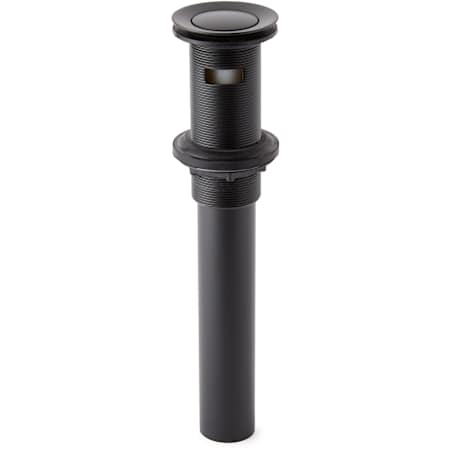 Signature Hardware Extended Press 1-1/2" Pop-Up Drain Assembly with Overflow Black