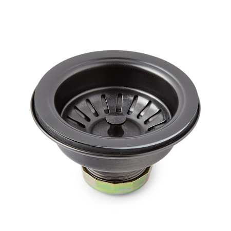 Signature Hardware 3-1/2" Kitchen Sink Basket Strainer Gunmetal Black Drain