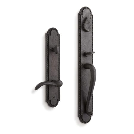 Signature Hardware Marconi Right Handed Solid Bronze Full Plate Keyed Entry Single Cylinder Door Handleset with Interior Lever and 2-3/8" Backset Dark Bronze