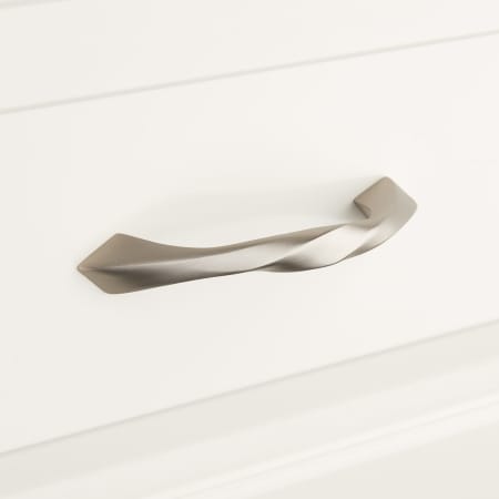 Signature Hardware Powell 3-3/4 Inch Center to Center Handle Cabinet Pull Satin Nickel