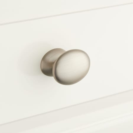 Signature Hardware Rennes Oval Cabinet Knob Brushed Nickel