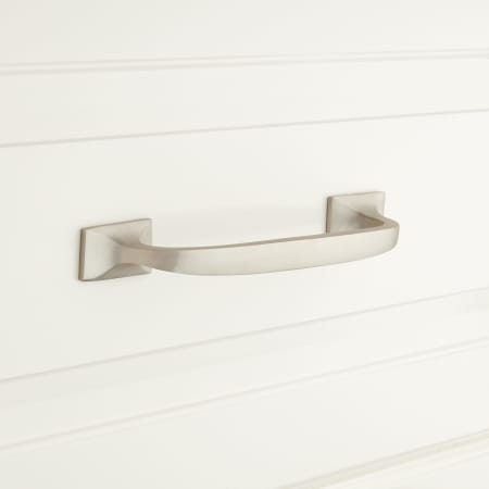Signature Hardware Toulouse 3-3/4 Inch Center to Center Handle Cabinet Pull Brushed Nickel