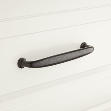 Signature Hardware Dinan 6 Inch Center to Center Handle Cabinet Pull Dark Bronze