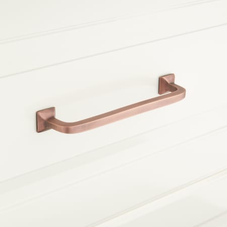 Signature Hardware Klein 6 Inch Center to Center Handle Cabinet Pull Antique Copper
