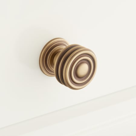 Signature Hardware Francoli 1 Inch Diameter Mushroom Cabinet Knob Antique Bronze