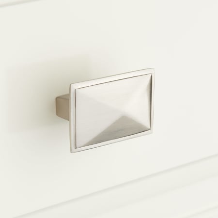 Signature Hardware Levitt 1-7/8 Inch Long Rectangular Cabinet Knob Brushed Nickel