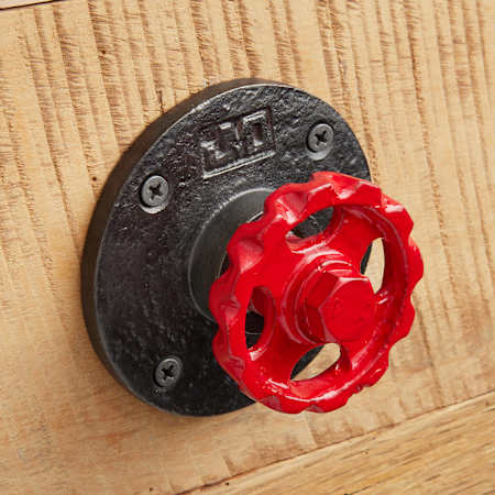 Signature Hardware Craeger Single Prong Hook with Round Base Red