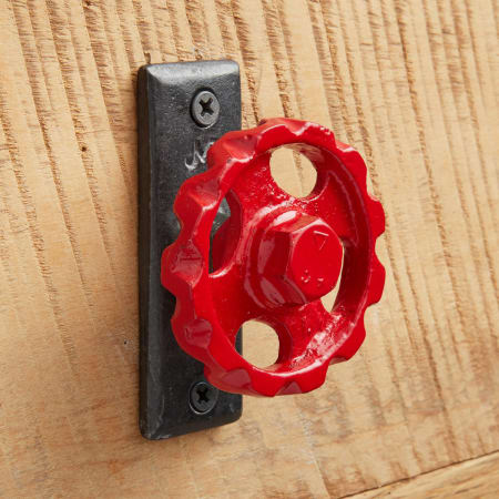 Signature Hardware Craeger Single Prong Hook with Rectangular Base Red