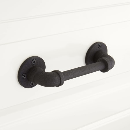 Signature Hardware Gibson 6 Inch Center to Center Handle Cabinet Pull Black Powder Coat