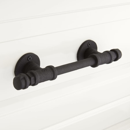 Signature Hardware Keating 5 Inch Center to Center Bar Cabinet Pull Black Powder Coat