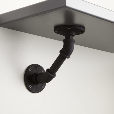 Signature Hardware Gibson 7-1/4" Iron Shelf Bracket Black Powder Coat