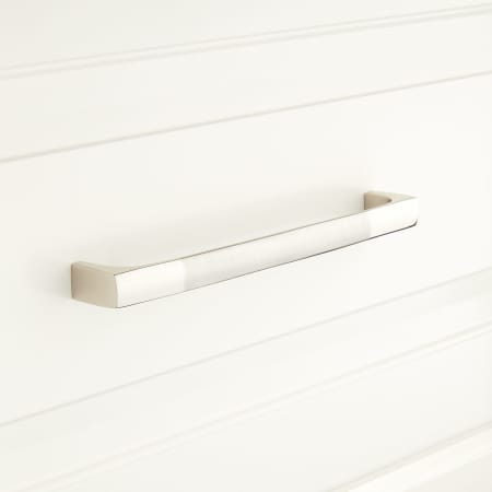 Signature Hardware Levitt 5 Inch Center to Center Handle Cabinet Pull Brushed Nickel