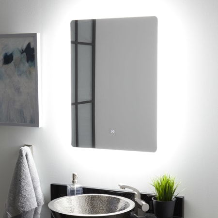 Signature Hardware Fleming 20" W x 27-5/8" H Modern Rectangular Aluminum Frameless Bathroom Wall Mirror with LED Lighting Touch Sensor