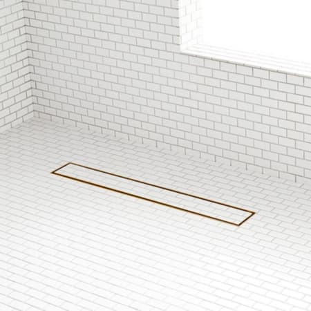 Signature Hardware Cohen 18" Tile Insert Linear Shower Drain with Flange Polished Brass