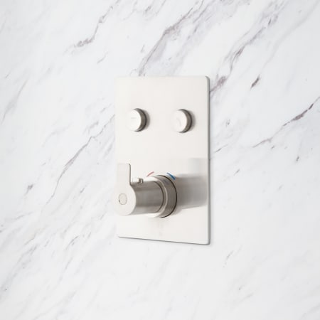 Signature Hardware Hollyn Simple Select Thermostatic Valve Trim with Integrated Diverter - Rough-In Valve Included Brushed Nickel