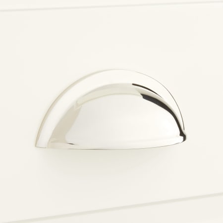 Signature Hardware Barrus 2 Inch Center to Center Cup Cabinet Pull Polished Nickel