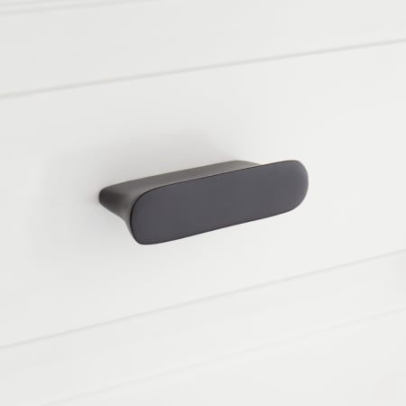 Signature Hardware Minette 2-1/2 Inch Center to Center Rectangular Cabinet Pull Matte Black