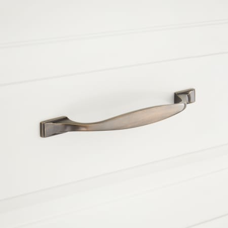 Signature Hardware Kemling 5 Inch Center to Center Handle Cabinet Pull Antique Brass