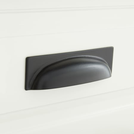 Signature Hardware Emmitt 5-3/4 Inch Center to Center Cup Cabinet Pull Matte Black