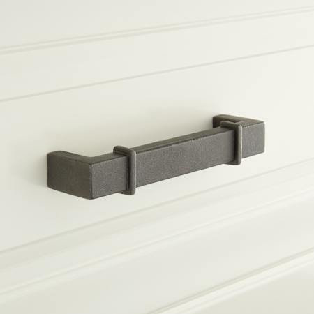 Signature Hardware Marta 6 Inch Center to Center Handle Cabinet Pull Antique Iron