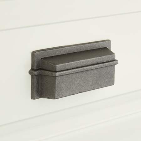 Signature Hardware Marta 4-1/8 Inch Center to Center Cup Cabinet Pull Antique Iron