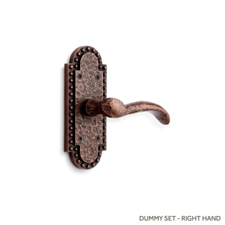 Signature Hardware Marconi Right Hand Solid Bronze Single Dummy Door Lever Antique Copper