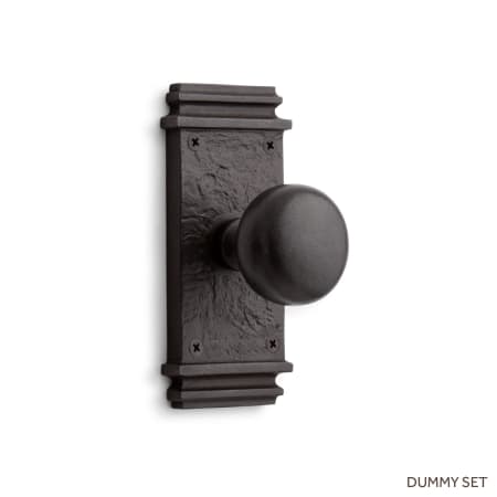 Signature Hardware Griggs Solid Bronze Single Dummy Door Knob Dark Bronze