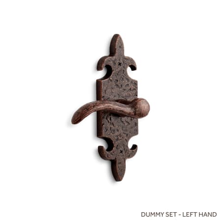 Signature Hardware Cousteau Left Hand Solid Brass Single Dummy Door Lever Antique Copper