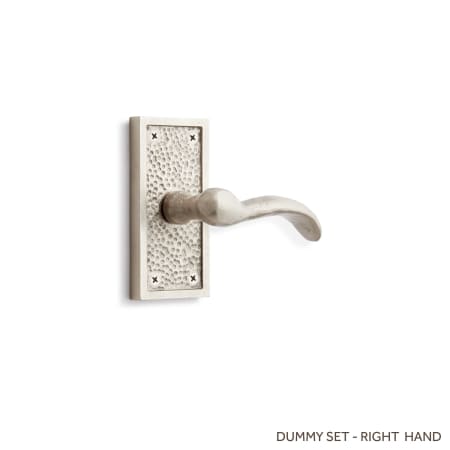 Signature Hardware Traeger Right Hand Solid Brass Single Dummy Door Lever Brushed Nickel