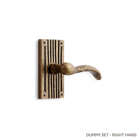 Signature Hardware Shima Right Hand Solid Brass Single Dummy Door Lever Antique Brass