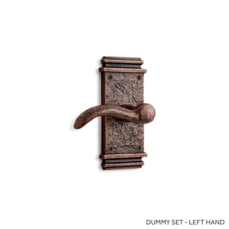Signature Hardware Griggs Left Hand Solid Brass Single Dummy Door Lever Antique Copper