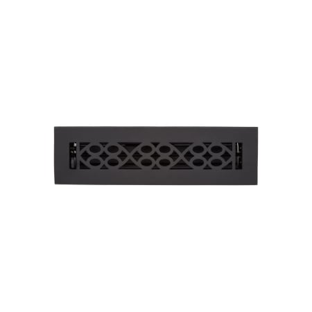 Signature Hardware Yuri Cast Iron Floor Register - 2-1/4" x 12" (4" x 13-3/4" Overall) Black Powder Coat