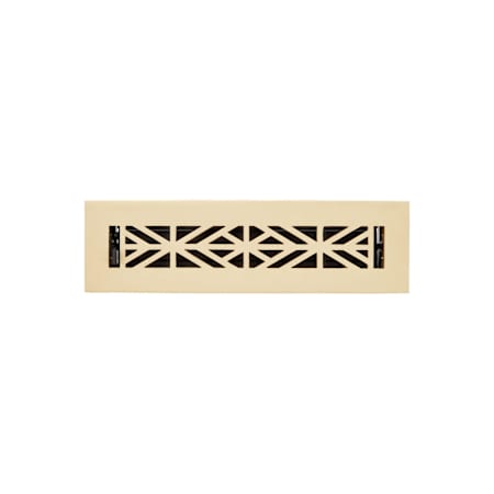 Signature Hardware Farina Brass Floor Register - 2-1/4" x 14" (4" x 15-1/2" Overall) Brushed Brass