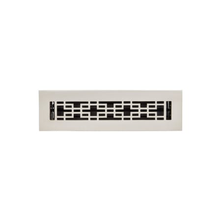 Signature Hardware Kilby Brass Floor Register- 2-1/4" x 10" (4" x 11-1/2" Overall) Brushed Nickel