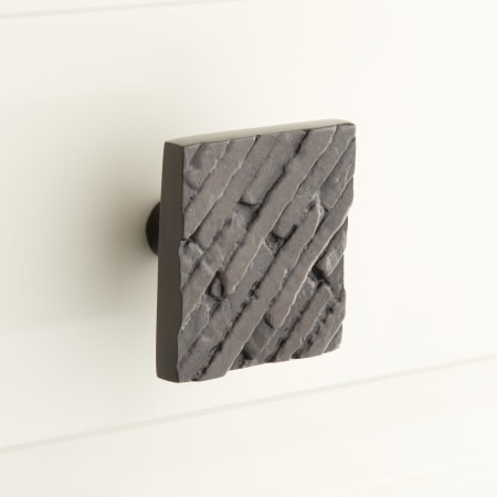 Signature Hardware Brick Square Cabinet Knob Black
