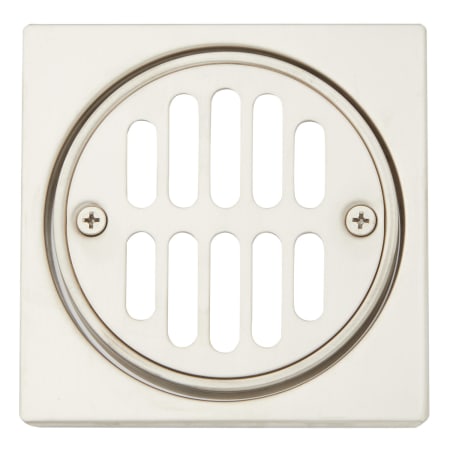 Signature Hardware Square Shower Drain Cover with Round Strainer Brushed Nickel