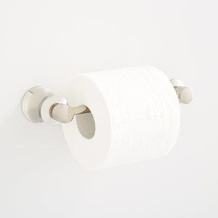 Signature Hardware Pendleton Wall-Mounted Toilet Paper Holder Polished Nickel