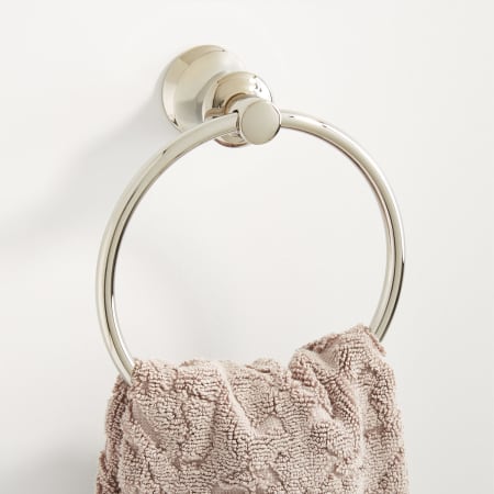 Signature Hardware Pendleton 6-1/2" Wall-Mounted Towel Ring Polished Nickel