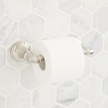 Signature Hardware Beasley Wall-Mounted Toilet Paper Holder Polished Nickel